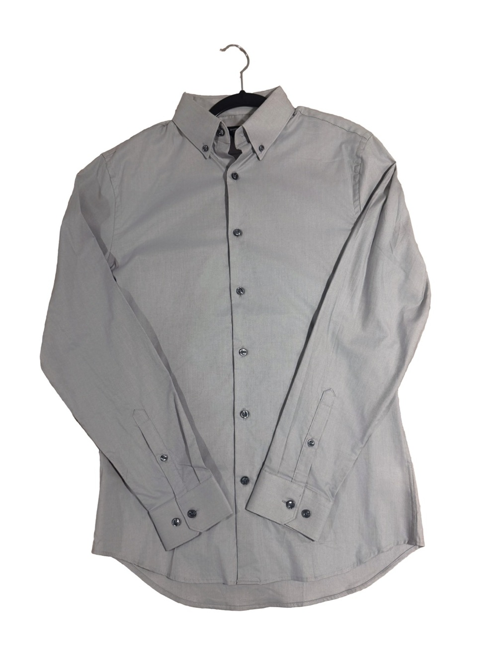 Express Men's Long-Sleeve Dress Shirt - Gray